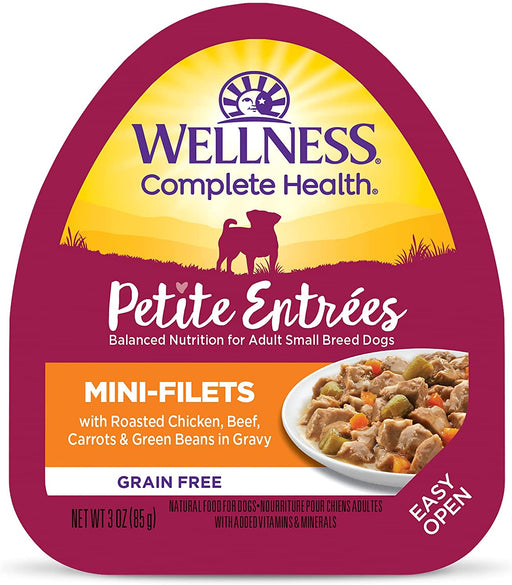 Wellness Small Breed Petite Entrees Mini-Filets Roasted Chicken, Beef, Carrots & Green Beans in Gravy