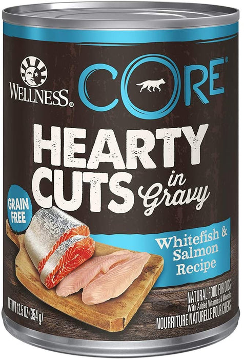 Wellness CORE Natural Grain Free Hearty Cuts Whitefish and Salmon Canned Dog Food