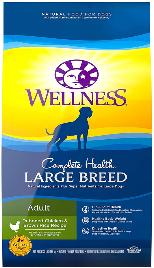 Wellness Complete Health Natural Large Breed Adult Chicken and Brown Rice Recipe Dry Dog Food