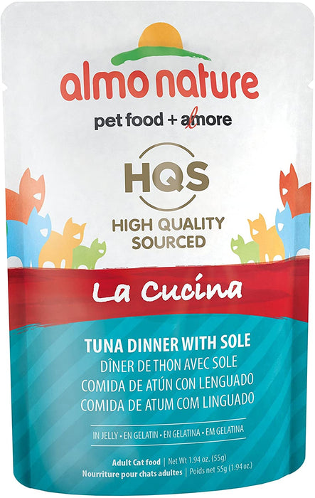 Almo Nature HQS La Cucina Tuna Dinner With Sole In Jelly Wet Cat Food Packets