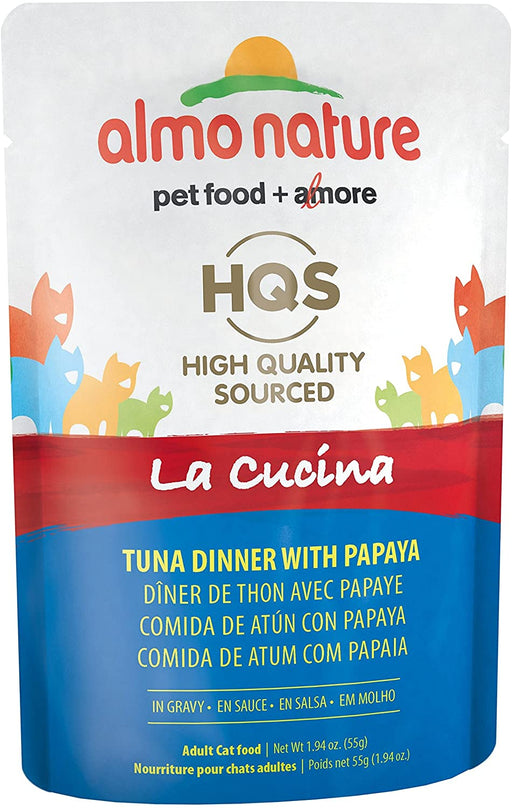 Almo Nature HQS La Cucina Tuna Dinner With Papaya In Gravy Wet Cat Food Packets