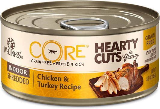 Wellness CORE Natural Grain Free Hearty Cuts Chicken and Turkey Canned Cat Food