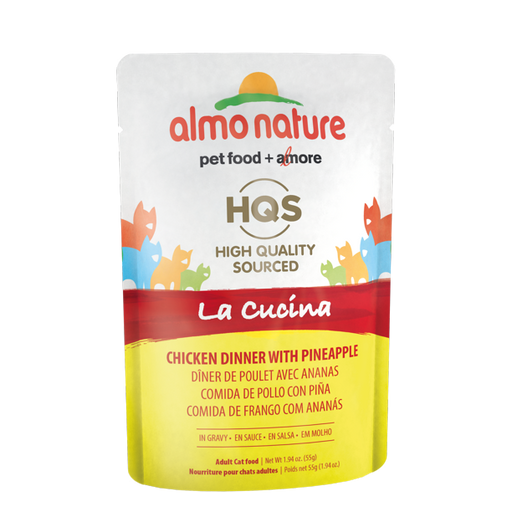 Almo Nature HQS La Cucina Chicken Dinner With Pineapple In Gravy Wet Cat Food Packets