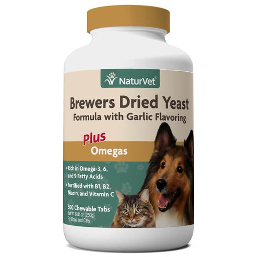 NaturVet Brewers Dried Yeast Formula with Garlic Flavoring Chewable Tablets