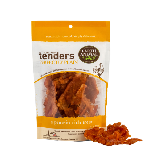 Earth Animal Perfectly Plain Chicken Tender Treats For Dogs; 4- Oz Bag