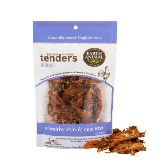 Earth Animal Shine Chicken Tender Treats For Dogs; 4- Oz Bag