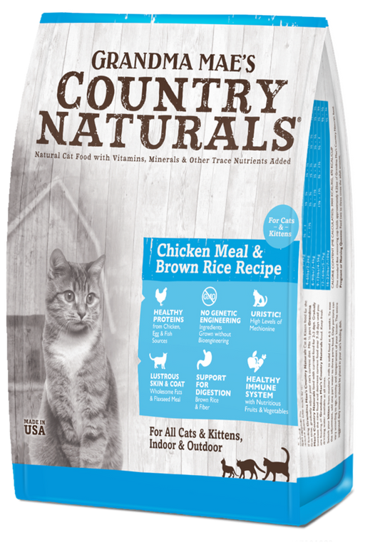 Grandma Mae's Country Naturals Chicken Meal & Brown Rice Recipe Dry Food for Cats & Kittens