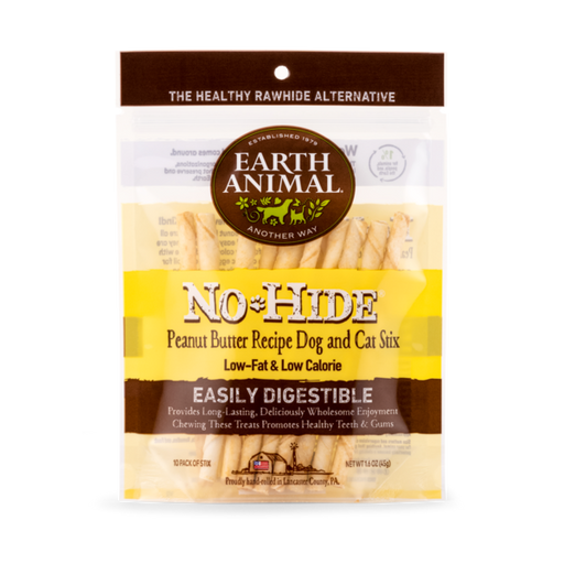 Earth Animal No-Hide Peanut Butter Stix, Pack Of 10
