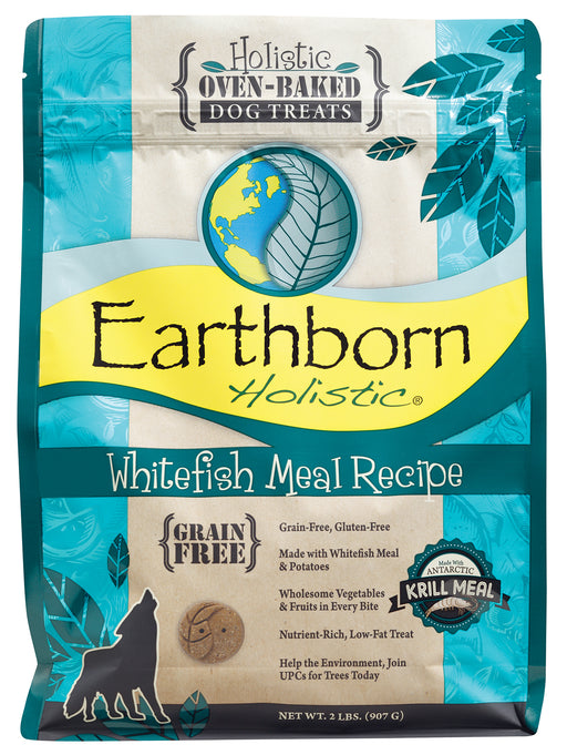 Earthborn Holistic Grain Free Oven Baked Biscuits Whitefish Meal Recipe Dog Treats