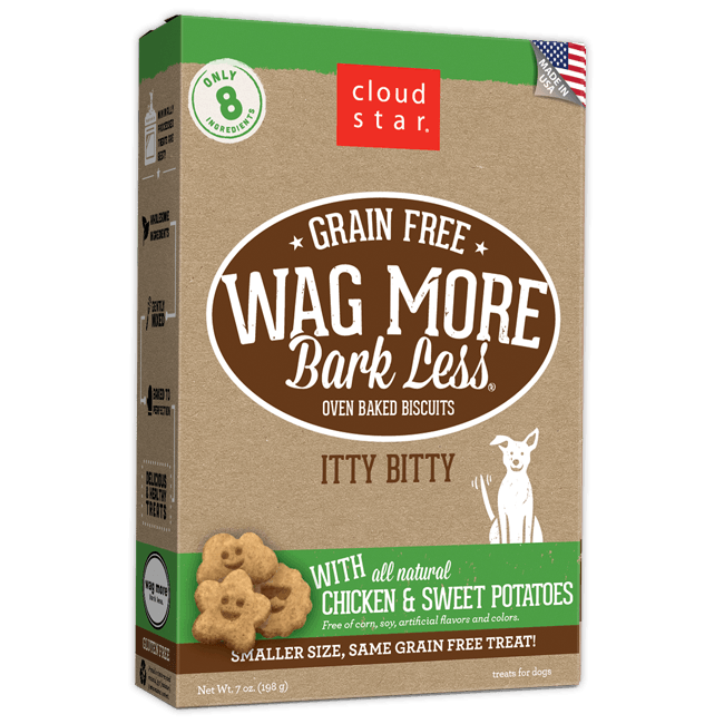 Cloud Star Wag More Bark Less Grain Free Itty Bitty Biscuits with Chicken & Sweet Potatoes
