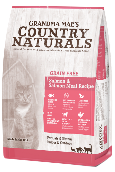 Grandma Mae's Country Naturals GF Salmon Meal Recipe Dry Food for Cats & Kittens