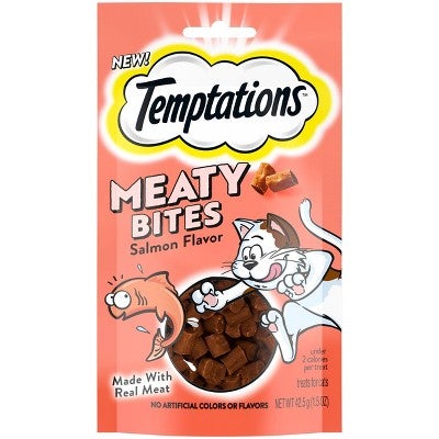 Temptations Meaty Bites Salmon Flavor Cat Treats 1.5z