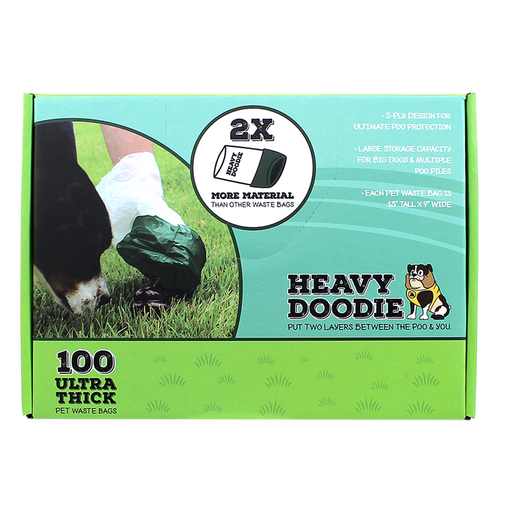 PET ADVENTURES WORLDWIDE Heavy Doodie Ultra-Thick Dog Waste Bags 100ct