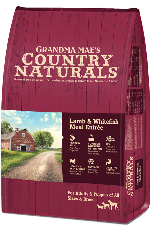 Grandma Mae's Country Naturals Lamb And Whitefish Meal Entrée Dry Dog Food