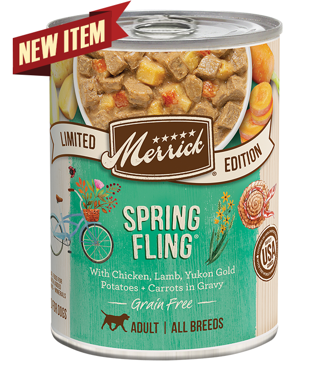 Merrick Limited Edition Grain Free Spring Fling Canned Dog Food; 12.7- Oz Cans, Case of 12