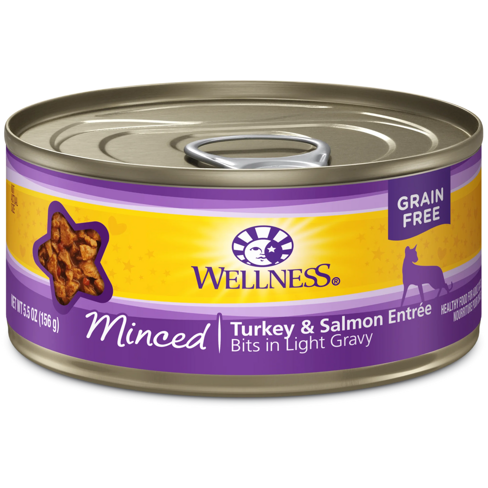 Wellness Grain Free Natural Minced Turkey and Salmon Entree Wet Canned Cat Food