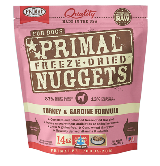 Primal Pet Foods RAW FREEZE-DRIED CANINE TURKEY & SARDINE FORMULA