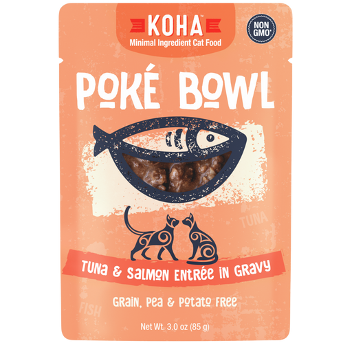 Koha Poké Bowl Tuna & Salmon Entrée in Gravy for Cats