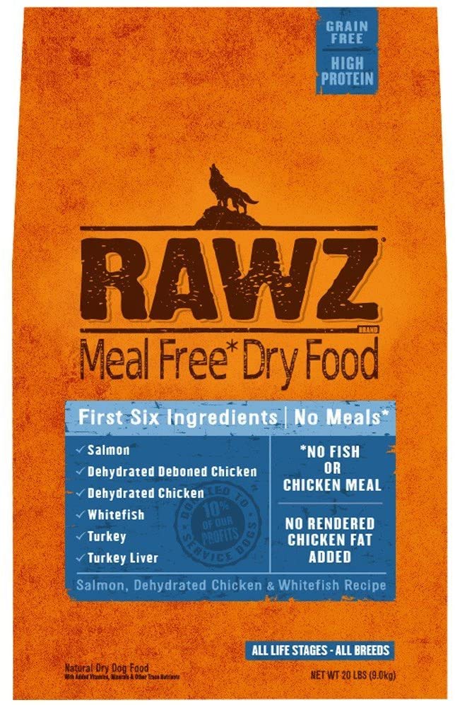RAWZ Meal Free Dry Dog Food Salmon, Dehydrated Chicken and Whitefish