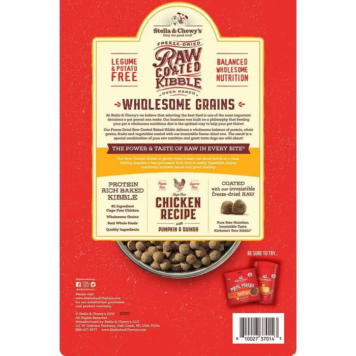 Stella & Chewy's Chicken Recipe with Pumpkin and Quinoa Raw Coated Kibble Wholesome Grains Dog Food