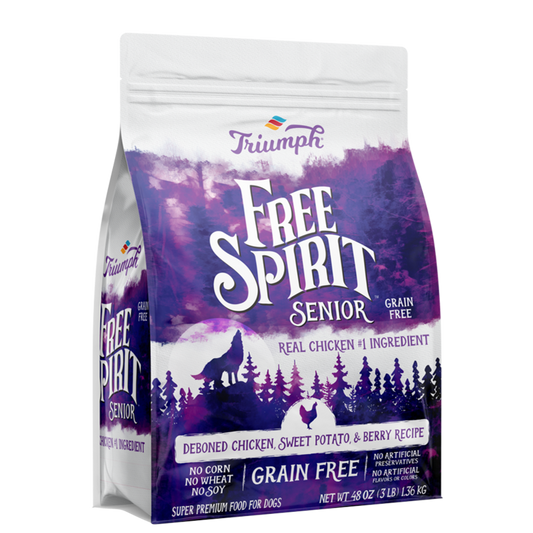 Triumph Free Spirit Grain Free Senior Chicken, Berry, & Sweet Potato Recipe Dry Dog Food