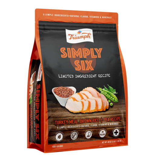 Triumph Simply Six Turkey, Brown Rice, & Pea Recipe Limited Ingredient Dry Dog Food