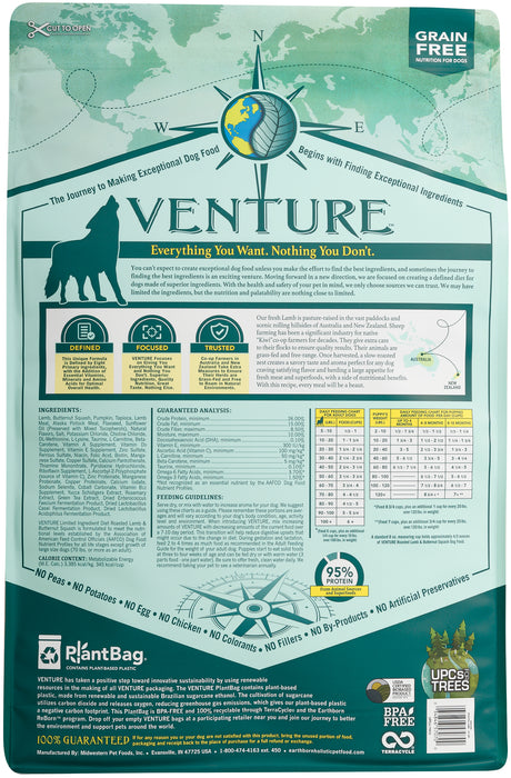 Earthborn Holistic Venture Grain Free Roasted Lamb Meal and Butternut Squash Dry Dog Food