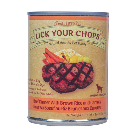 Lick Your Chops Canned Beef Dinner with Brown Rice and Carrots Dog Food