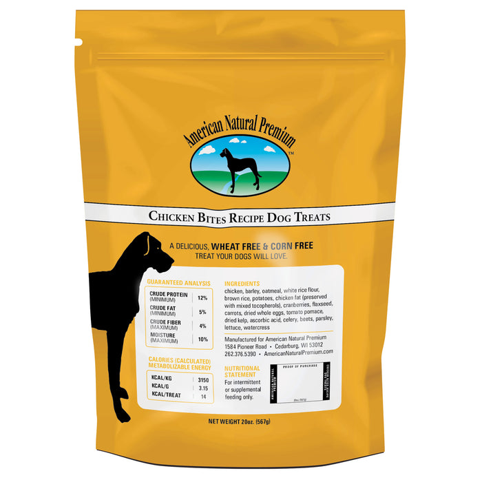 American Natural Premium Chicken Bites Wheat Free Dog Treats 20oz Bag