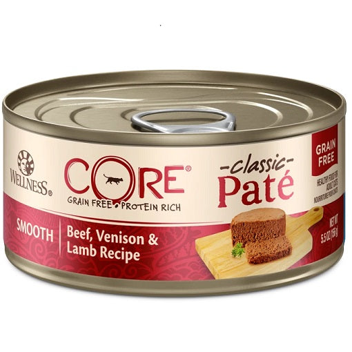 Wellness CORE Natural Grain Free Beef, Venison and Lamb Smooth Pate Wet Canned Cat Food