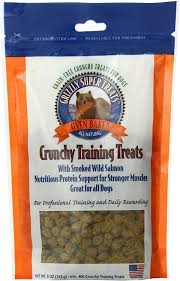 Grizzly Smoked Salmon Crunchy Training Treats for Dogs, 5- Oz Bag