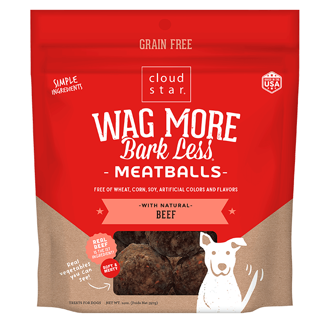 Cloud Star Wag More Bark Less Meatballs: Beef Dog Treats