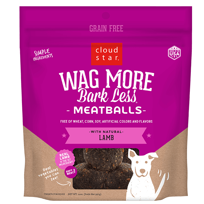 Cloud Star Wag More Bark Less Meatballs: Lamb Dog Treats