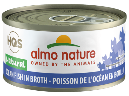 Almo Nature HQS Natural Ocean Fish In Broth Canned Cat Food: 2.47- Oz Cans, Case of 24