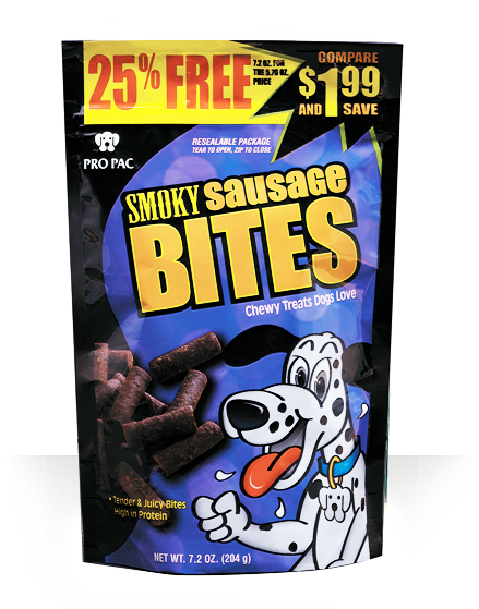 PRO PAC Smokey Sausage Bites Dog Treats