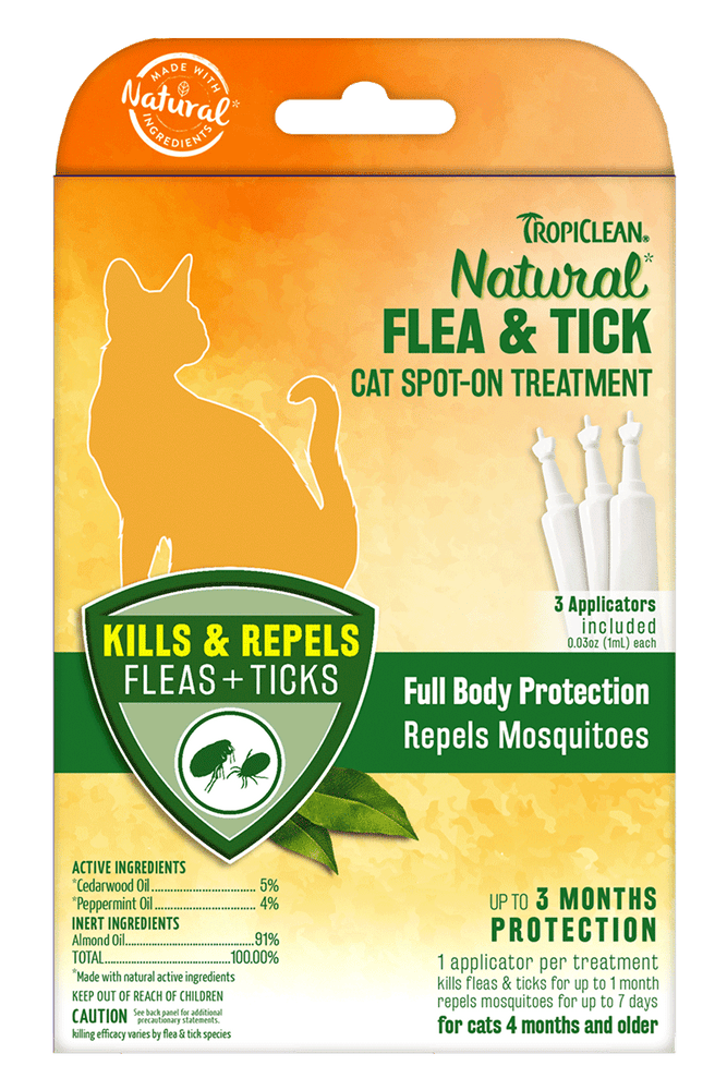 TropiClean Natural Flea & Tick Spot-On Treatment for Cats