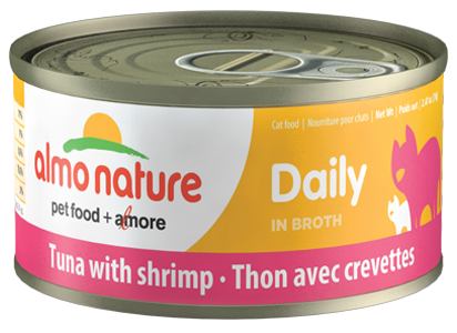 Almo Nature Daily Tuna With Shrimp In Broth Canned Cat Food: 2.47- Oz Cans, Case of 24