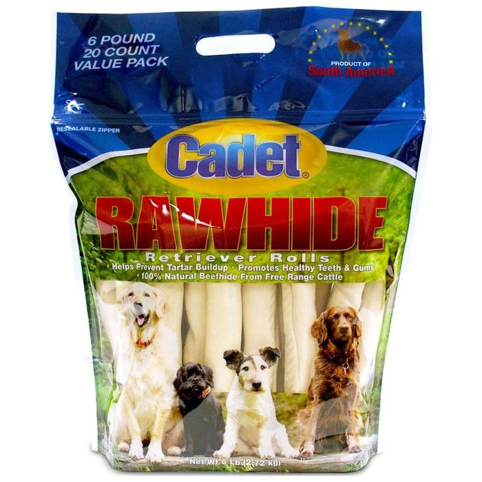 Cadet Rawhide Retriever Rolls Value Pack NurturePet Pet Supply